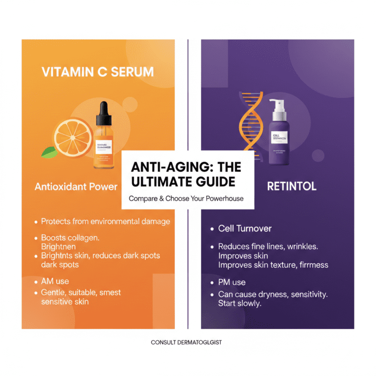 Compare Vitamin C Serum and Retinol for Anti-Aging: The Ultimate Guide.