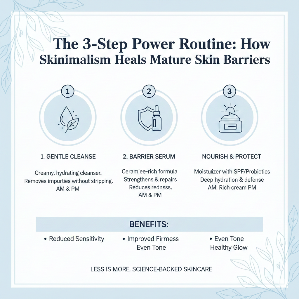 The 3-Step Power Routine: How Skinimalism Heals Mature Skin Barriers