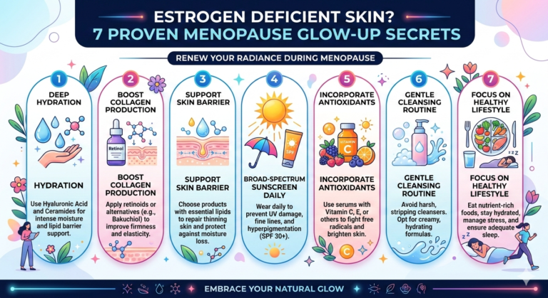 Estrogen Deficient Skin? 7 Proven Menopause Glow-Up Secrets.