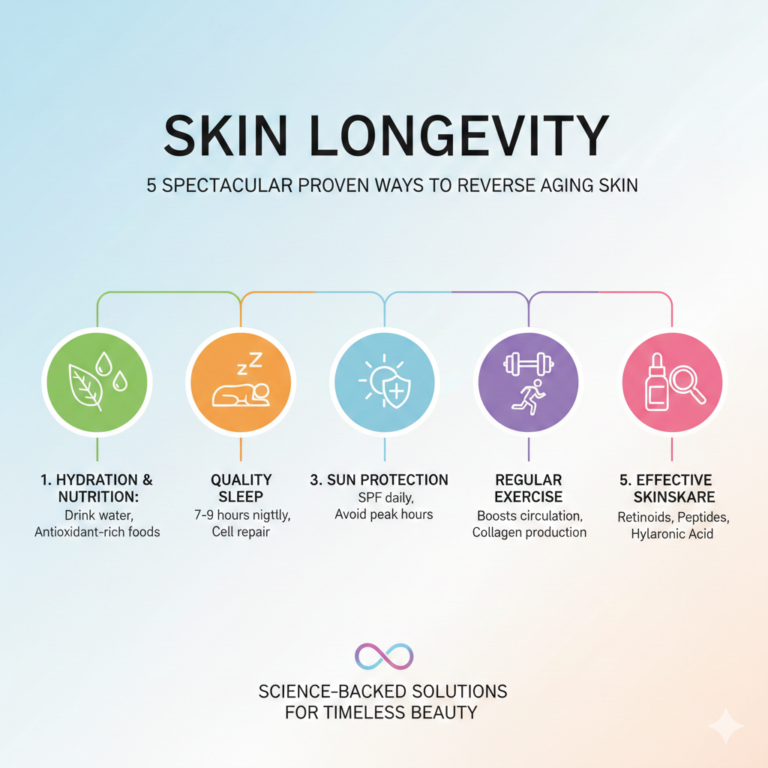 Skin Longevity: 5 Spectacular Proven Ways to Reverse Aging Skin.