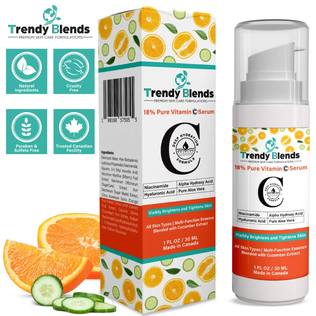 Vitamin C Serum (Right Side) 5. Brightens Skin: Fades dark spots. 6. Antioxidant Power: Fights free radicals. 7. Hydrates & Plumps: Retains moisture.