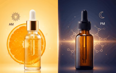 The Truth About Layering: Can You Really Use Retinol and Vitamin C Together? 5 The Perfect Pair: A visually striking split image showcasing the bright, protective power of Vitamin C for your AM routine on one side, and the deep, regenerative power of Retinol for your PM routine on the other. It’s the ultimate guide to harmonizing the two most effective anti-aging ingredients without conflict.