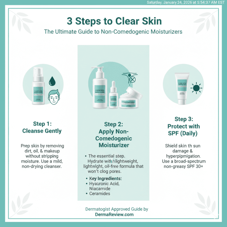 3 Steps to Clear Skin: The Ultimate Guide to Non-Comedogenic Moisturizers.