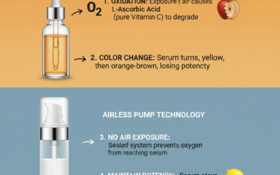 Why Your Vitamin C Serum Turns Orange (And How Airless Pumps Fix It). infographic