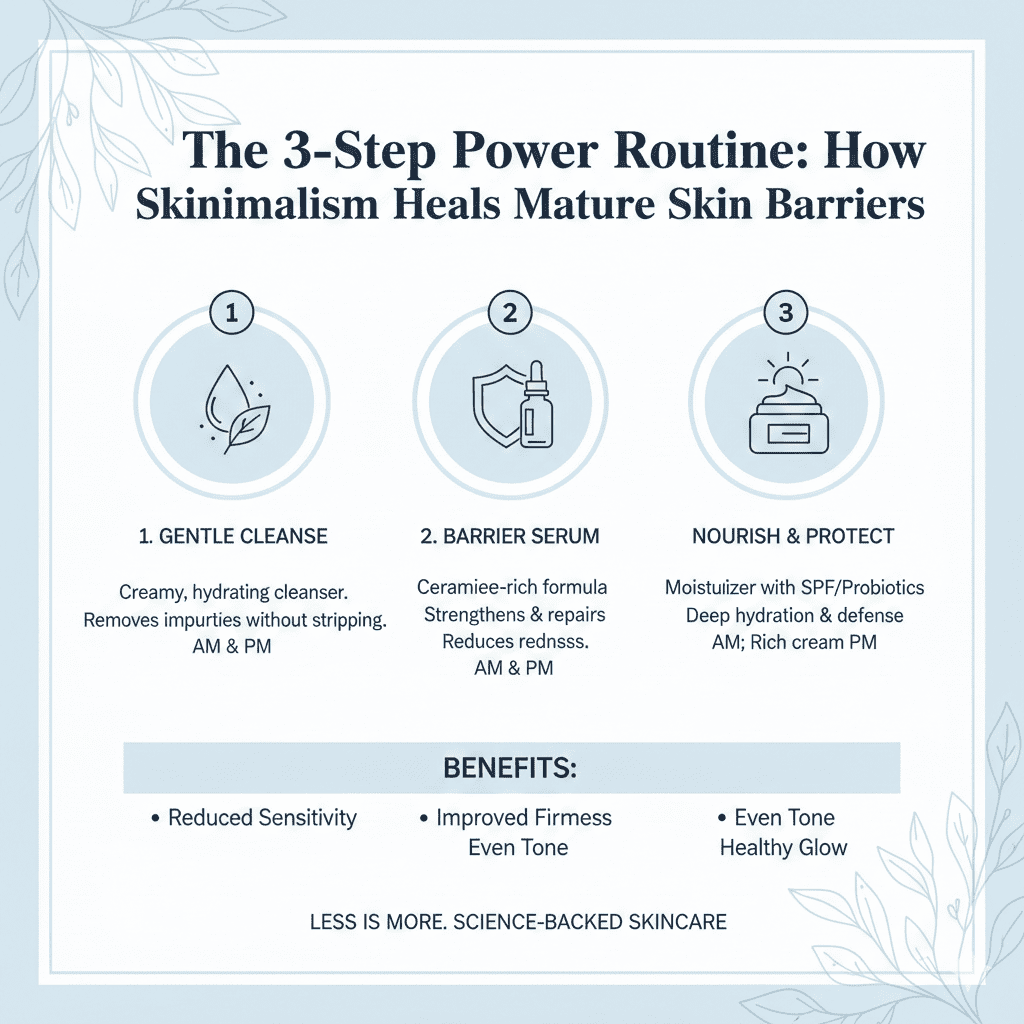 Skinimalism Heals Mature Skin Barriers: The 3-Step Power Routine.